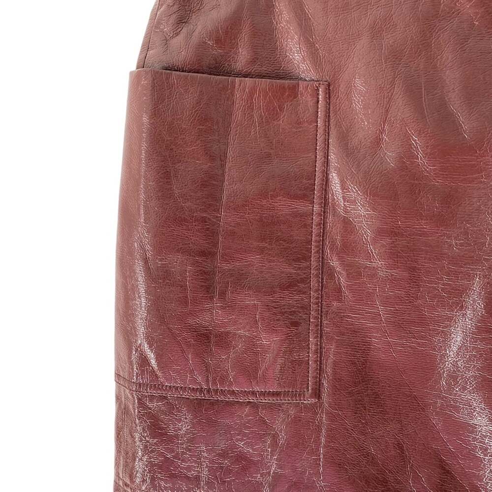 Maeve Anthropologie Faux Leather Vinyl Look Wine Burgundy Mini Skirt NWOT size 6 - Picture 5 of 10